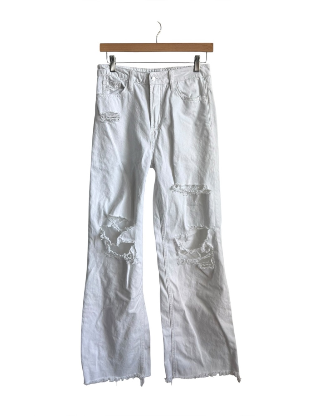 Vervet 90s Vintage Super High Loose Jeans White Distressed Size 26